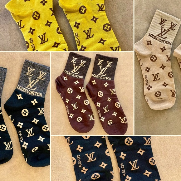 Luxury Alternative Accessories - 🧦 5 Pairs Monogram Socks 🧦 Bundle Set / 1 color each